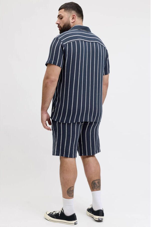 JACK & JONES PLUS SIZE JPSTJAIDEN relaxed gestreepte casual short Plus Size donkerblauw - Foto 3