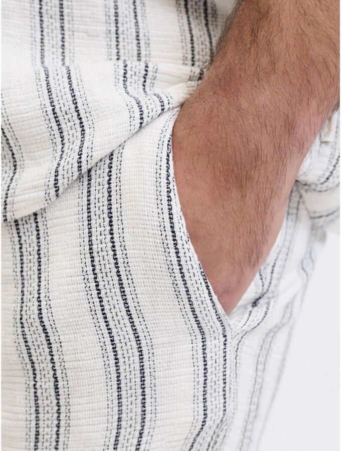 JACK & JONES PLUS SIZE JPSTJAIDEN relaxed gestreepte casual short Plus Size wit - Foto 2