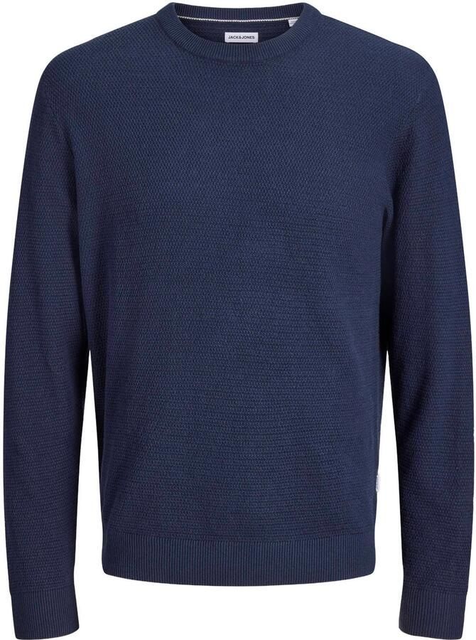 JACK & JONES PLUS SIZE katoenen regular fit gebreide trui donkerblauw