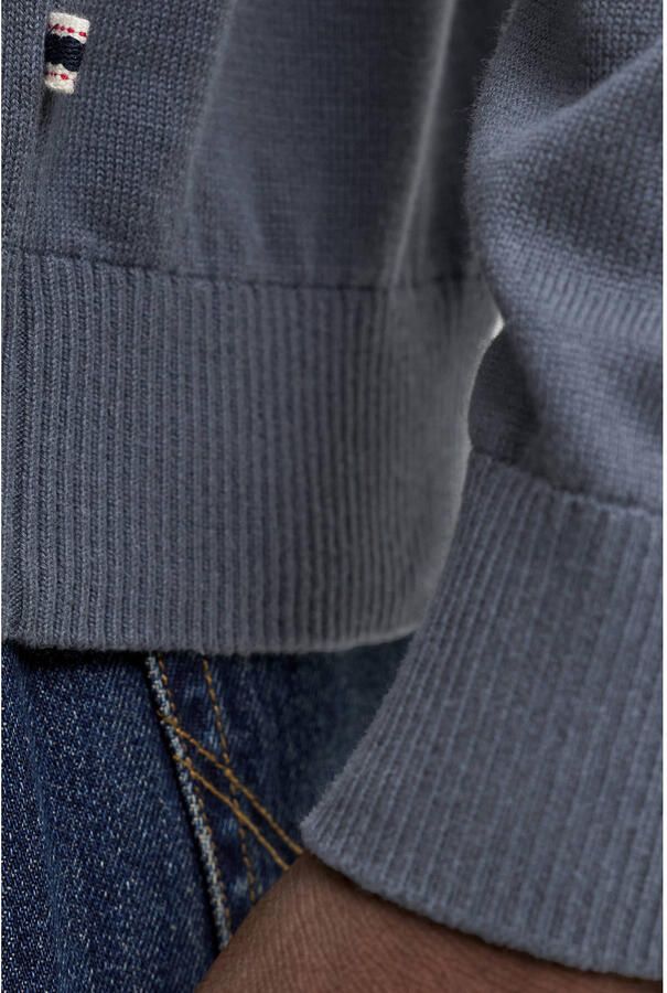JACK & JONES PLUS SIZE katoenen regular fit gebreide trui grijsblauw