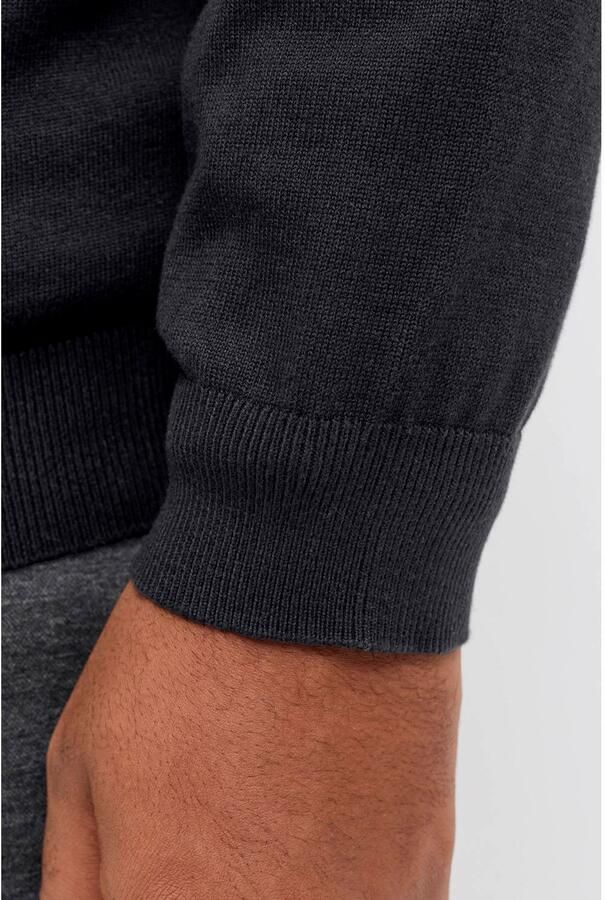 JACK & JONES PLUS SIZE katoenen regular fit gebreide trui zwart - Foto 2
