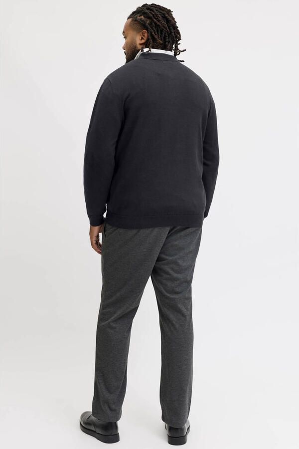 JACK & JONES PLUS SIZE katoenen regular fit gebreide trui zwart - Foto 3