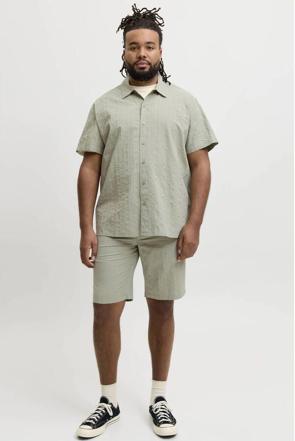JACK & JONES PLUS SIZE katoenen regular fit overhemd groen - Foto 3