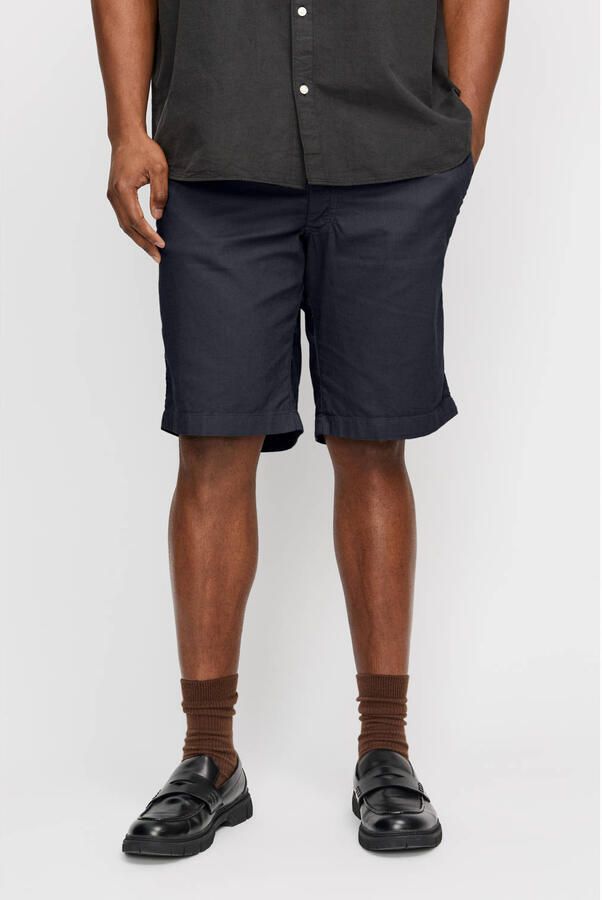 JACK & JONES PLUS SIZE linnen loose fit short donkerblauw - Foto 3