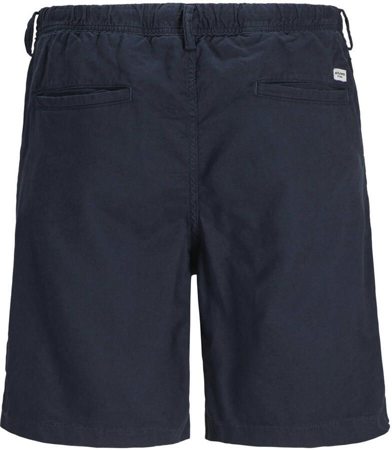 JACK & JONES PLUS SIZE linnen loose fit short donkerblauw