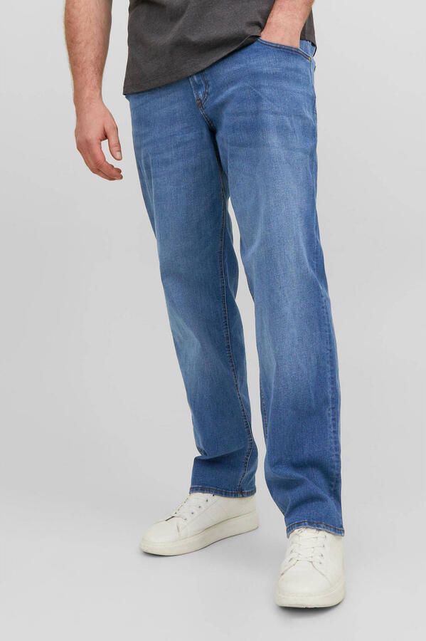 Jack & Jones PlusSize Tapered jeans JJIMIKE met slijtage effecten en functionele zakken