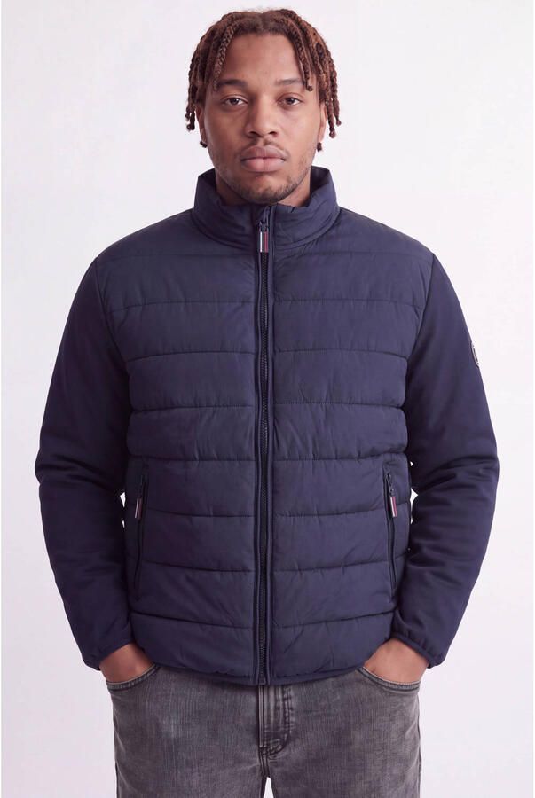 JACK & JONES PLUS SIZE quilted gewatteerde jas donkerblauw