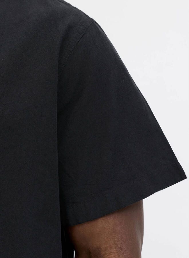JACK & JONES PLUS SIZE regular casual overhemd met linnen zwart - Foto 3