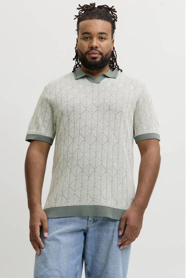 JACK & JONES PLUS SIZE regular fit gebreide polo groen - Foto 3