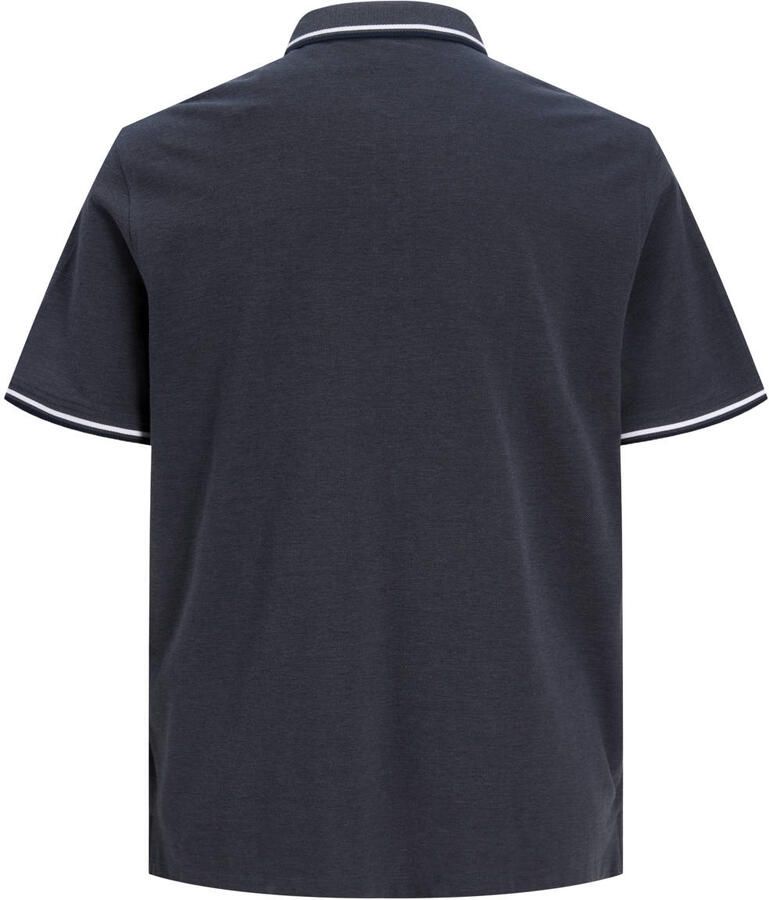 JACK & JONES PLUS SIZE regular fit gemêleerde piqué polo donkerblauw - Foto 2