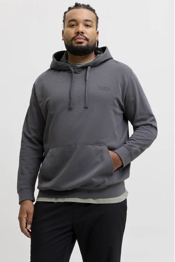 JACK & JONES PLUS SIZE regular fit hoodie asfalt