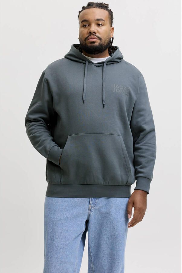 JACK & JONES PLUS SIZE regular fit hoodie grijsblauw