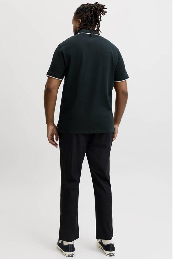 JACK & JONES PLUS SIZE regular fit piqué polo donkergroen - Foto 2