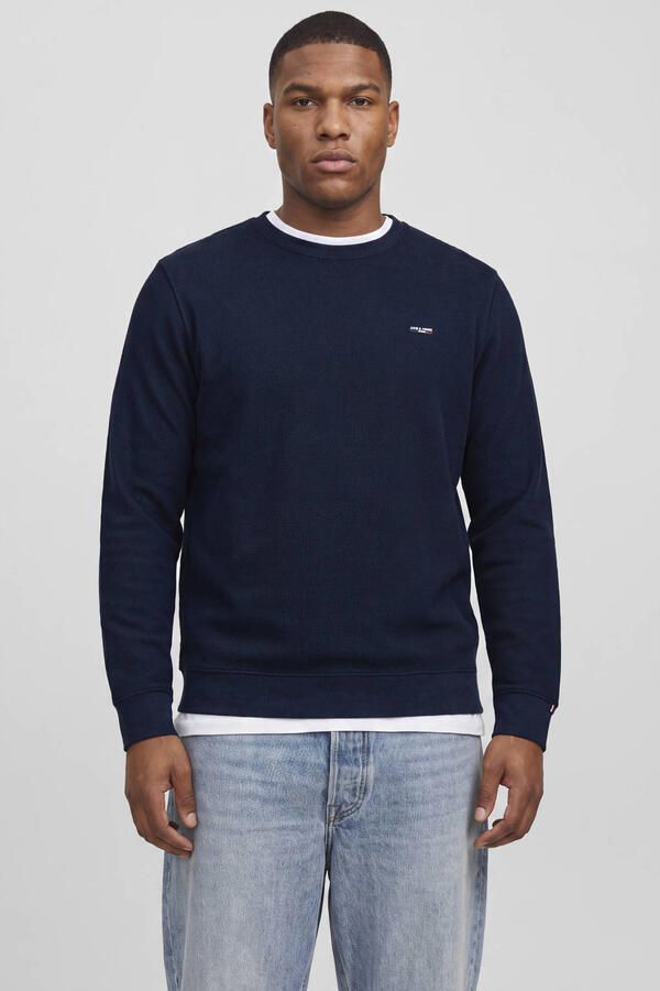 JACK & JONES PLUS SIZE regular fit sweater donkerblauw