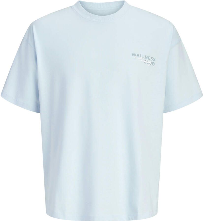 JACK & JONES PLUS SIZE regular fit T-shirt met backprint lichtblauw