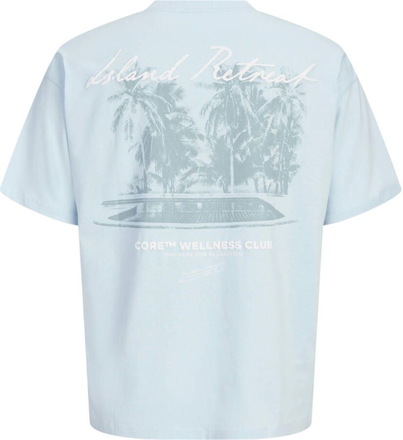 JACK & JONES PLUS SIZE regular fit T-shirt met backprint lichtblauw - Foto 2