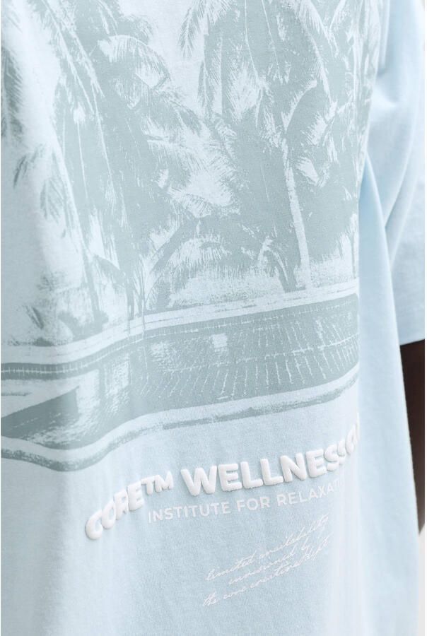 JACK & JONES PLUS SIZE regular fit T-shirt met backprint lichtblauw - Foto 3