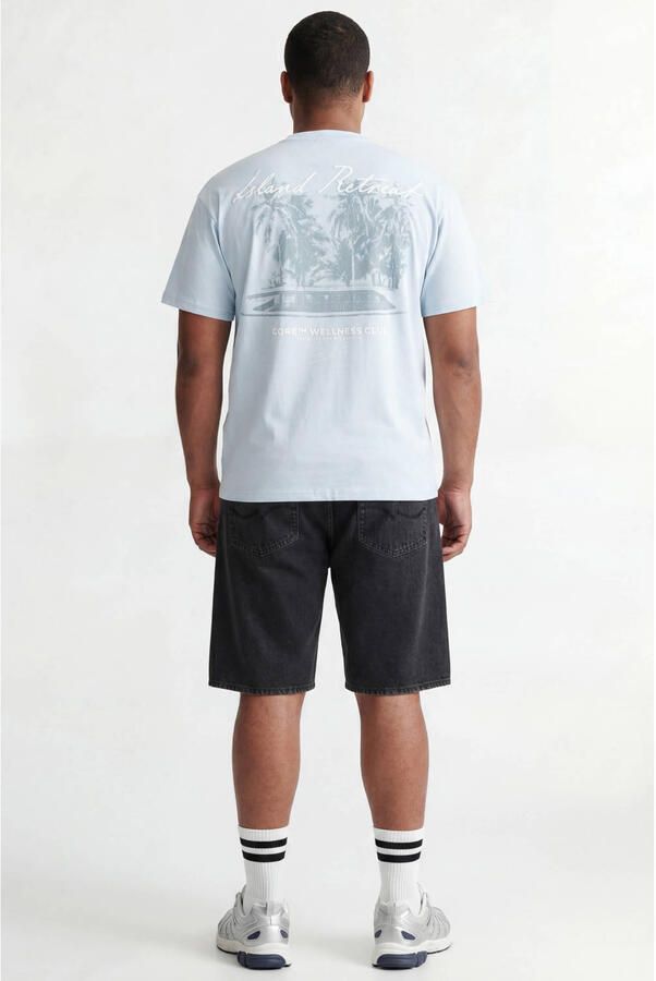 JACK & JONES PLUS SIZE regular fit T-shirt met backprint lichtblauw - Foto 2