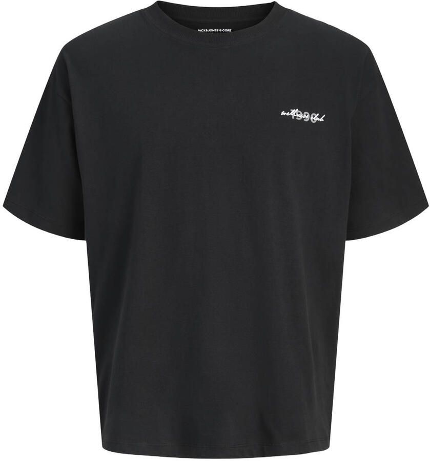 JACK & JONES PLUS SIZE regular fit T-shirt met backprint zwart