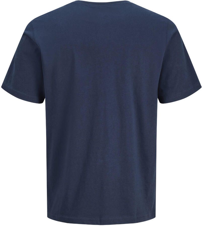 JACK & JONES PLUS SIZE regular fit T-shirt met logo donkerblauw - Foto 2