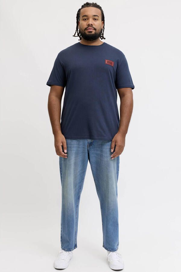 JACK & JONES PLUS SIZE regular fit T-shirt met logo donkerblauw - Foto 3