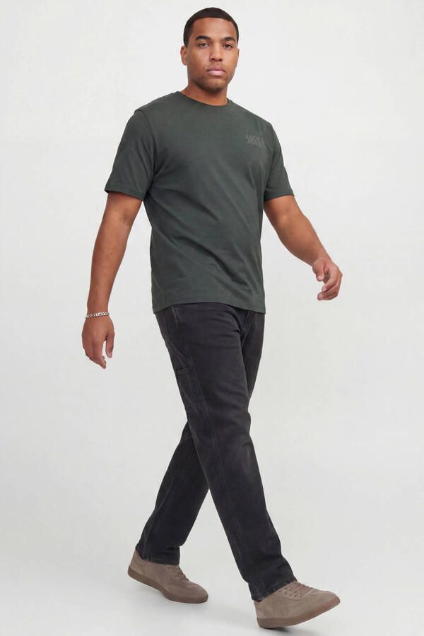 JACK & JONES PLUS SIZE regular fit T-shirt met logo donkergroen - Foto 2