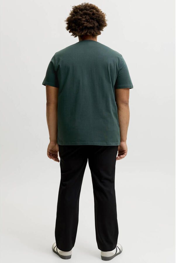 JACK & JONES PLUS SIZE regular fit T-shirt met logo donkergroen - Foto 3