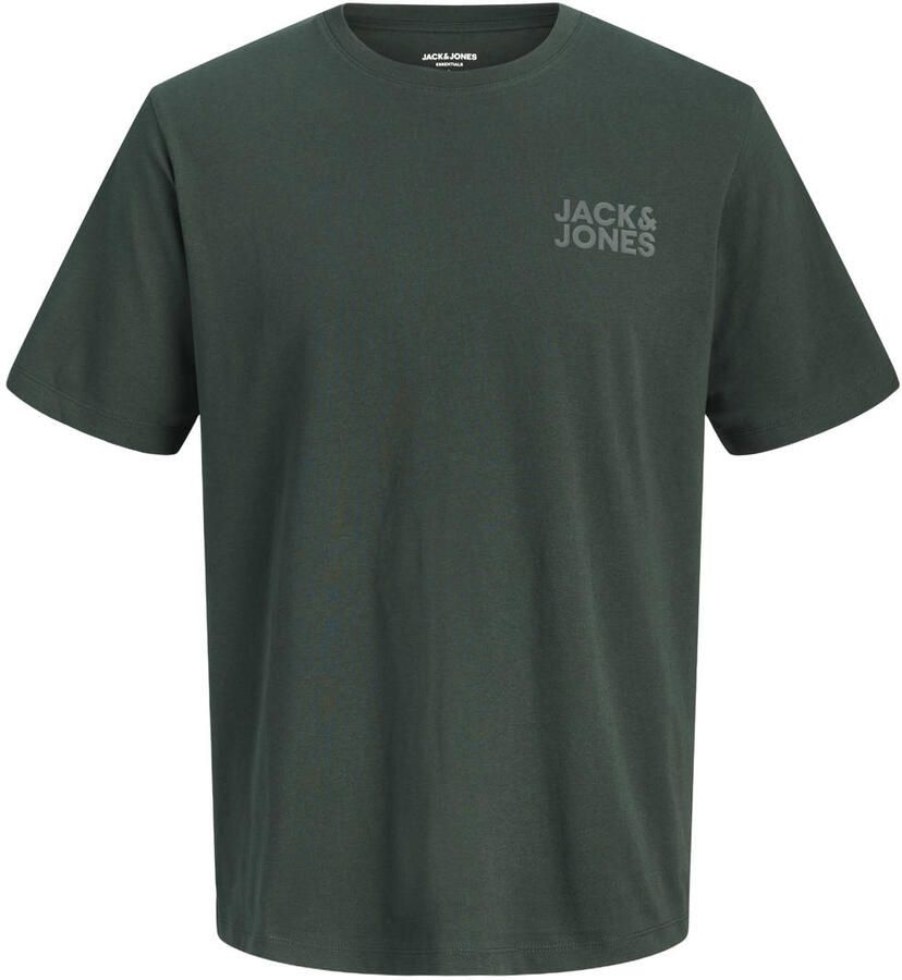 JACK & JONES PLUS SIZE regular fit T-shirt met logo donkergroen - Foto 2