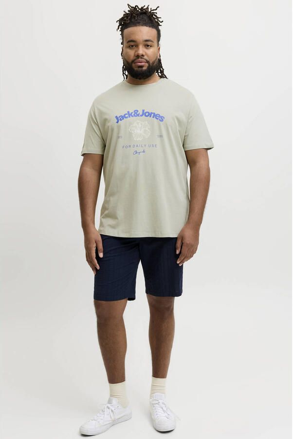 JACK & JONES PLUS SIZE regular fit T-shirt met print groen - Foto 3