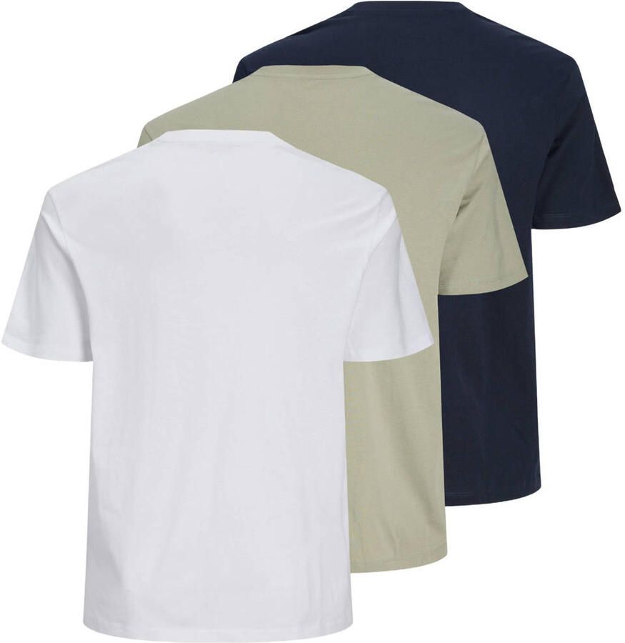 JACK & JONES PLUS SIZE regular fit T-shirt met print (set van 3)