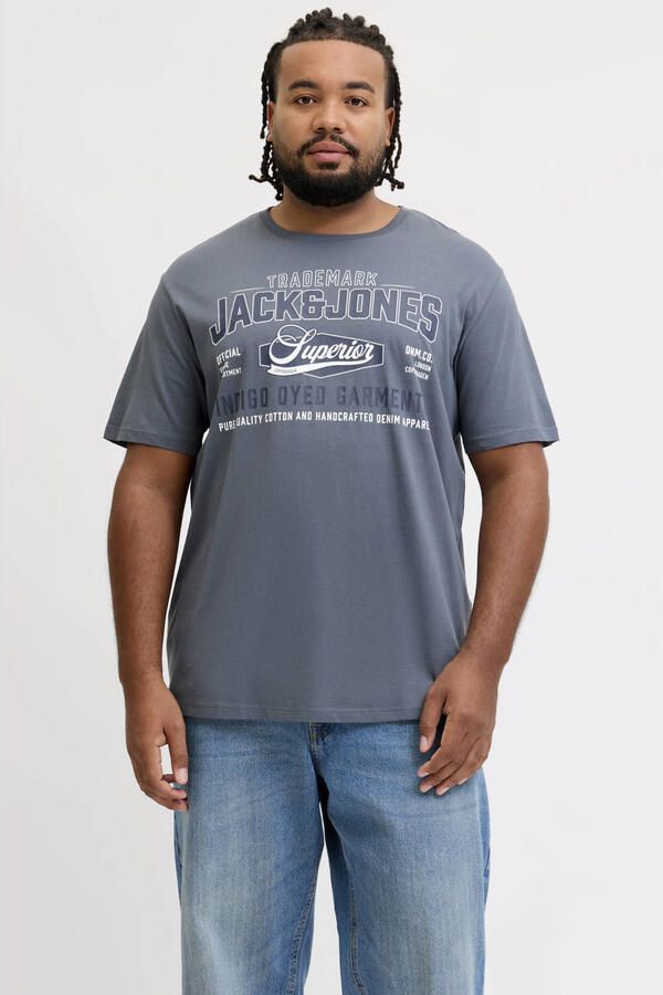JACK & JONES PLUS SIZE regular fit T-shirt met print turbulence