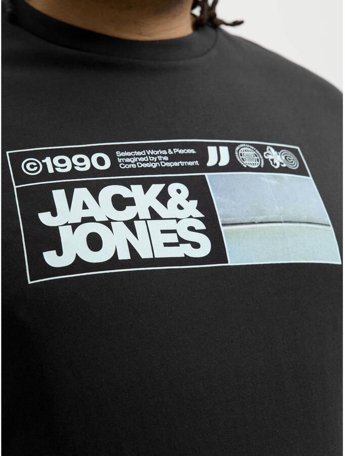 JACK & JONES PLUS SIZE regular fit T-shirt met print zwart - Foto 2