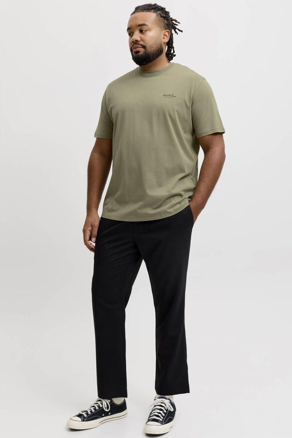 JACK & JONES PLUS SIZE regular fit T-shirt olijfgroen - Foto 3