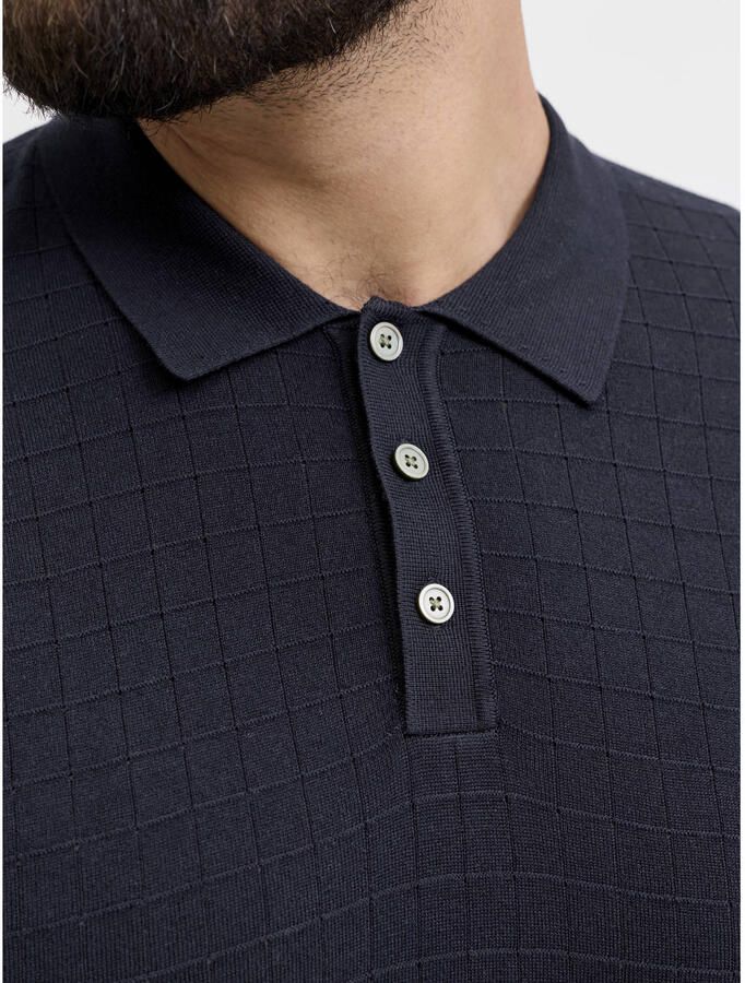JACK & JONES PLUS SIZE regular polo gebreid donkerblauw - Foto 2