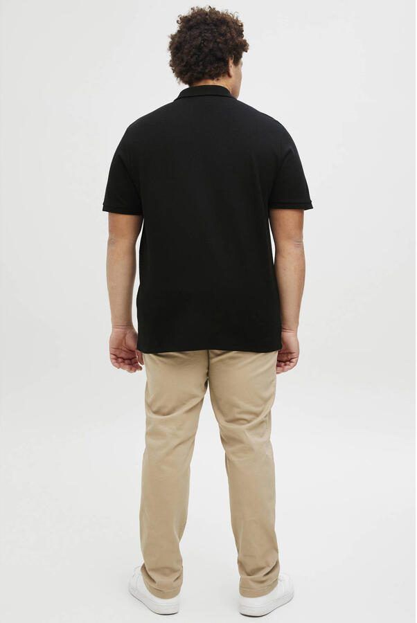 JACK & JONES PLUS SIZE regular polo met ingebreid patroon zwart - Foto 2