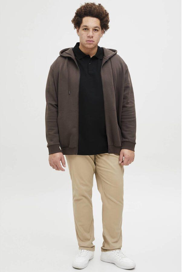 JACK & JONES PLUS SIZE regular polo met ingebreid patroon zwart - Foto 3