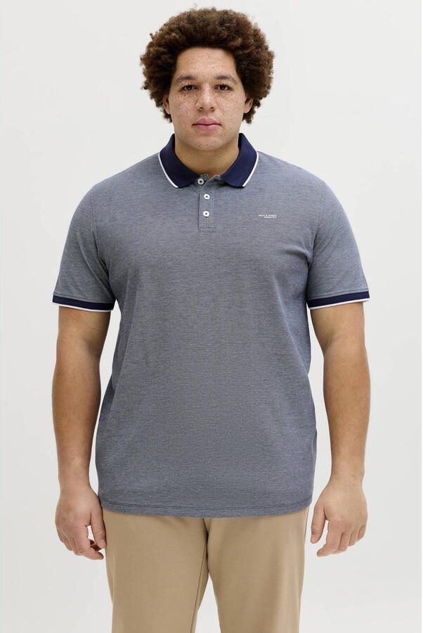 JACK & JONES PLUS SIZE regular polo Plus Size donkerblauw