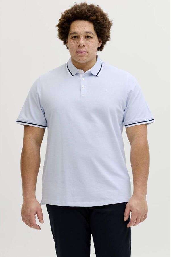 JACK & JONES PLUS SIZE regular polo Plus Size lichtblauw