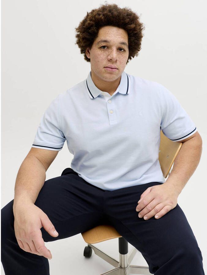 JACK & JONES PLUS SIZE regular polo Plus Size lichtblauw - Foto 2