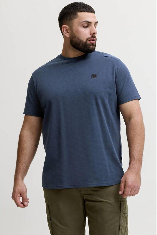 JACK & JONES PLUS SIZE regular T-shirt blauw