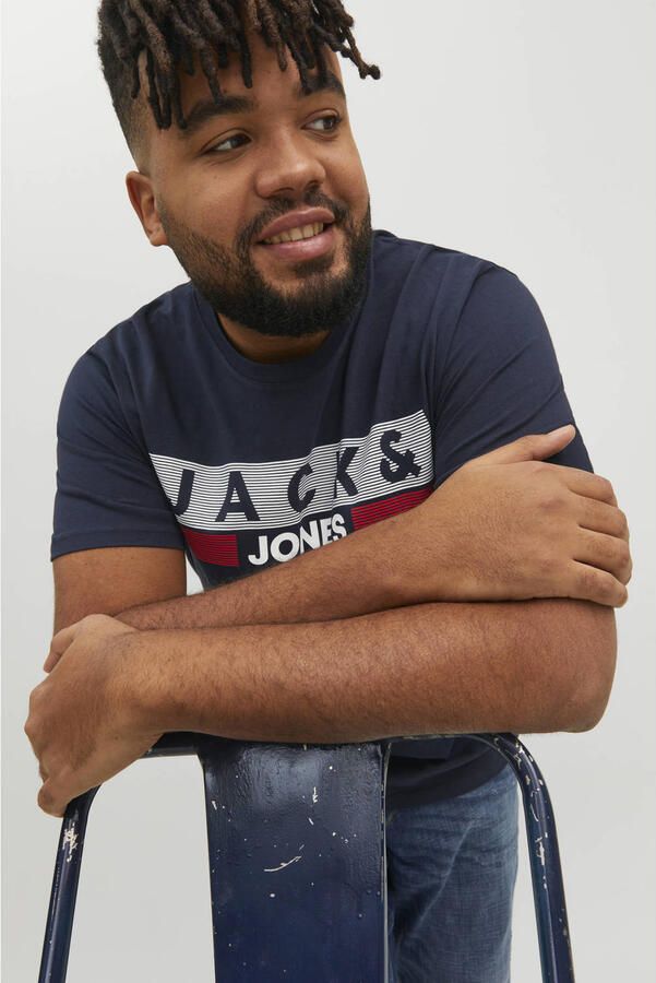 Jack & Jones PlusSize Shirt met ronde hals JJECORP LOGO TEE SS O-NECK NOOS PLS