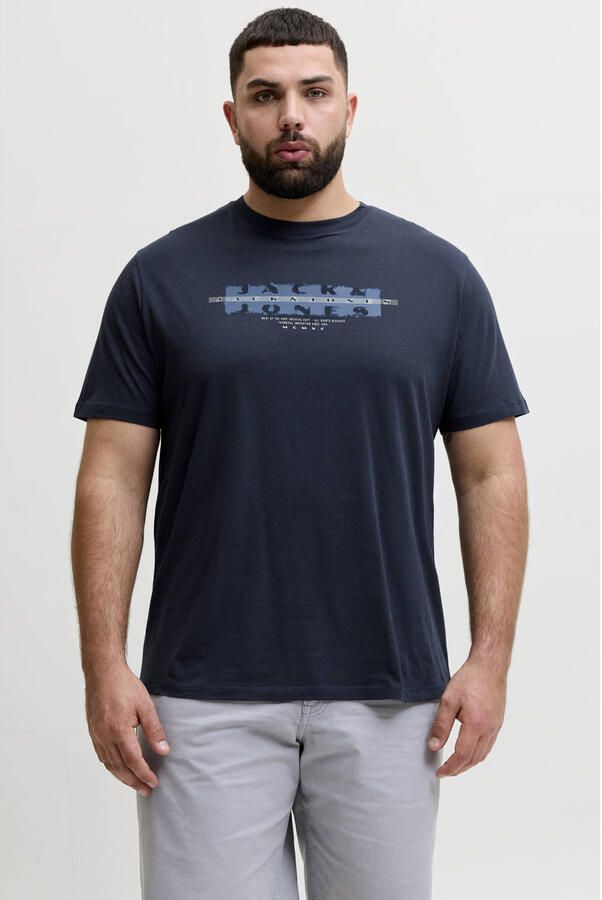 JACK & JONES PLUS SIZE regular T-shirt donkerblauw