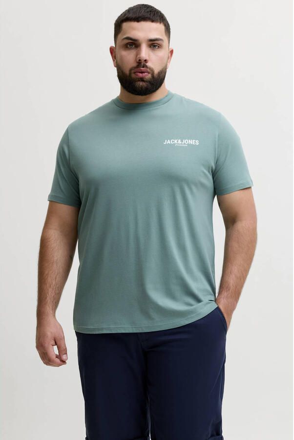 JACK & JONES PLUS SIZE regular T-shirt groen