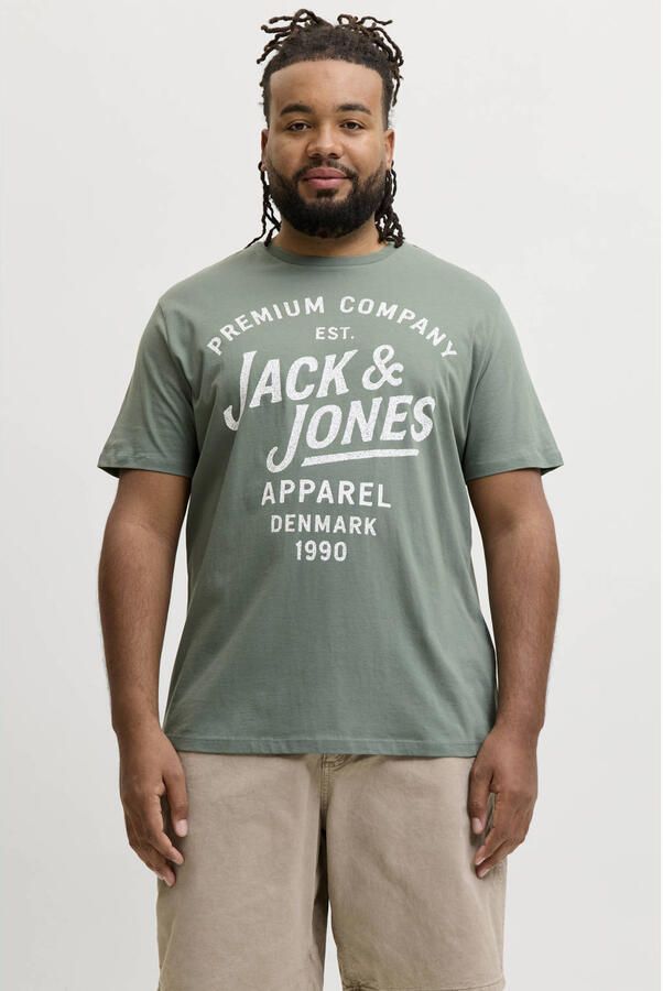 JACK & JONES PLUS SIZE regular T-shirt groen