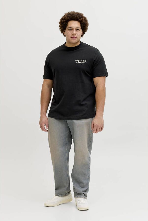 JACK & JONES PLUS SIZE regular T-shirt met backprint Plus Size zwart - Foto 3