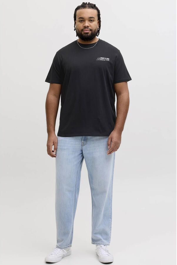 JACK & JONES PLUS SIZE regular T-shirt met backprint Plus Size zwart - Foto 3