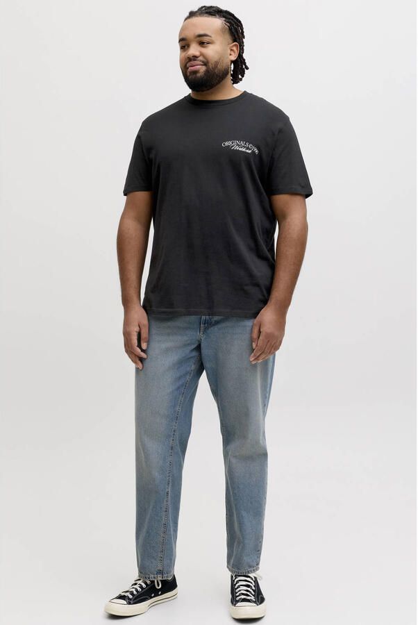JACK & JONES PLUS SIZE regular T-shirt met backprint Plus Size zwart - Foto 3