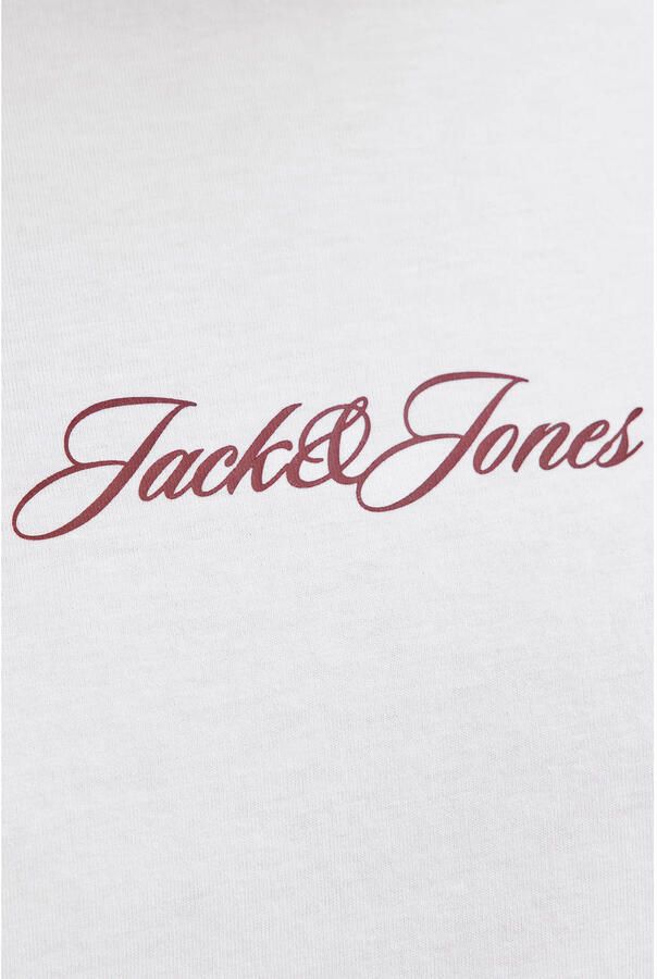 JACK & JONES PLUS SIZE regular T-shirt met backprint wit - Foto 2