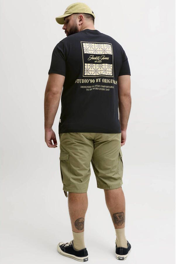 JACK & JONES PLUS SIZE regular T-shirt met backprint zwart - Foto 2