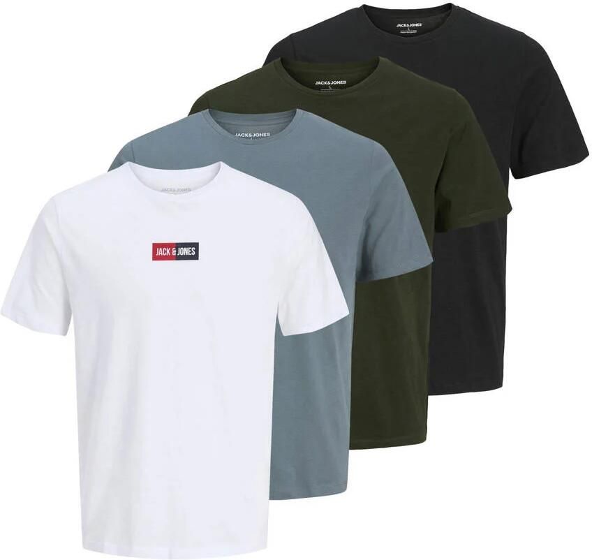 JACK & JONES PLUS SIZE regular T-shirt multi (set van 4) - Foto 1
